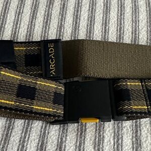 Arcade Men's Olive, Black and Yellow Patterned Webbing Belt